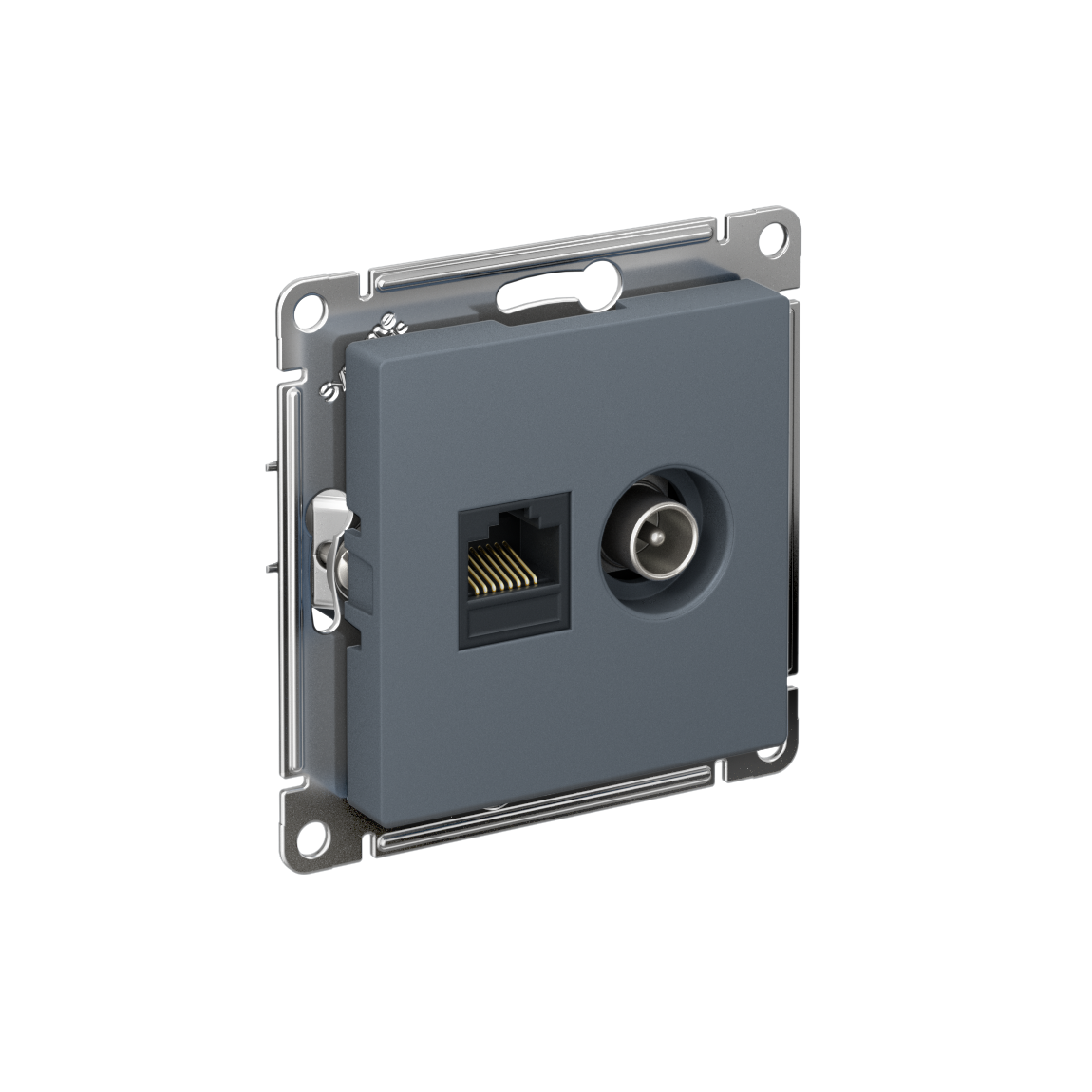 Изображение товара Systeme Electric AtlasDesign Грифель Розетка двойная комп+ТВ, RJ45+TV, кат.5E, механизм