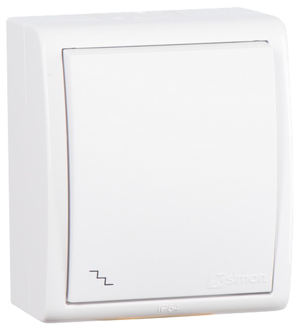 Изображение товара Simon 15 Aqua Белый Переключатель 1-клавишный наружный, IP54