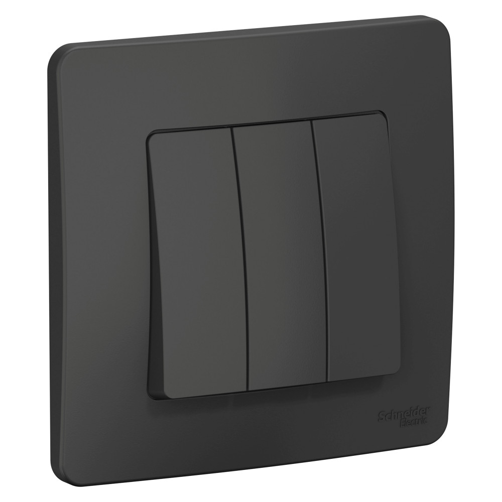 Изображение товара Systeme Electric Blanca внутр Антрацит Выключатель 3-клавишный, 10А, 250B