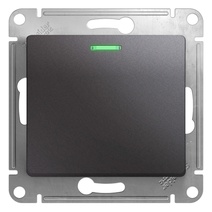 Изображение товара Systeme Electric Glossa Графит Выключатель 1-клавишный с подсветкой, сх.1а, 10AX