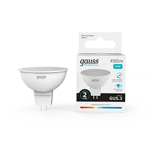 Изображение товара Gauss Elementary MR16 5.5W 450lm 4100K GU5.3 LED лампа