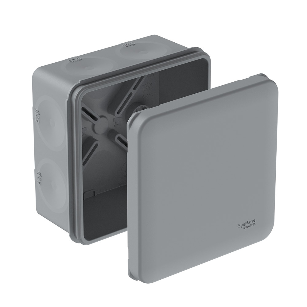 Изображение товара Systeme Electric MultiBox Серая Коробка распределительная с мембранными вводами IP66 85х85х42 (со стикером)