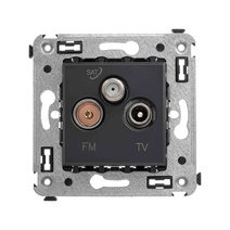 Изображение товара DKC Avanti Розетка TV-FM-SAT в стену, "Черный матовый"