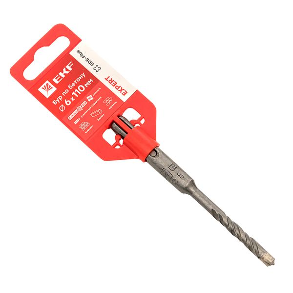 Изображение товара EKF Expert Бур по бетону SDS-plus 6х110 мм (4 резца)(4S спираль.