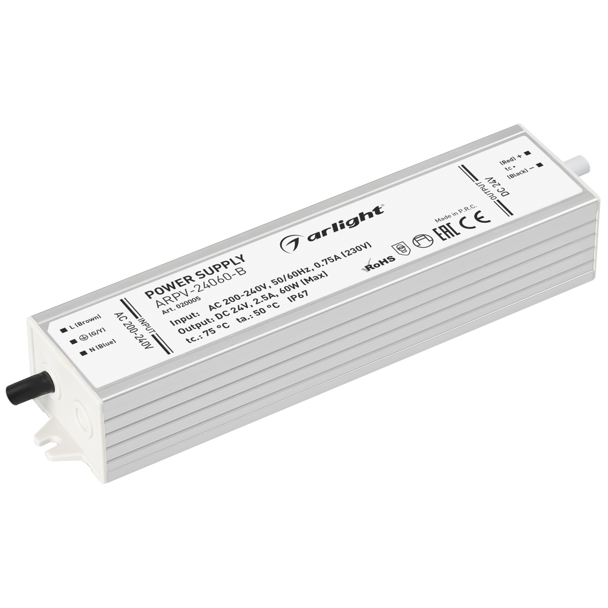 Изображение товара ARPV 24060 B LED драйвер блок питания 24V 60W IP67 Армированный