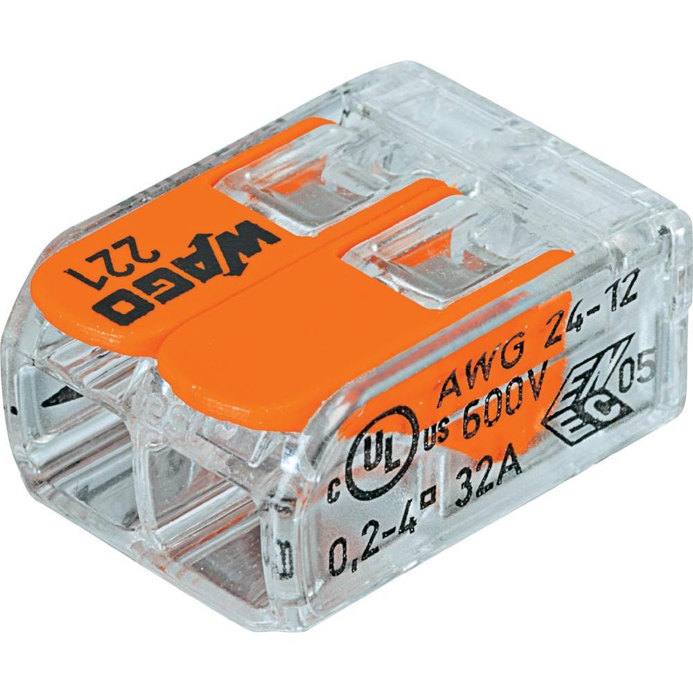 Изображение товара Wago DIY клеммы для всех типов проводников; макс. 4 мм²; 2-проводн.; с рычагами; прозрачный корпус