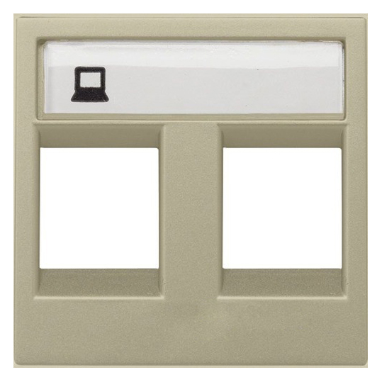 Изображение товара ABB NIE Zenit Шампань Накладка 2-я тел/комп розетки(для суп2017.2,2017.3,2018,2018.5,2018.6,2018.8