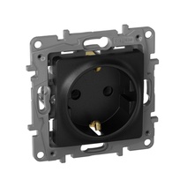 Изображение товара Legrand Etika Антрацит Розетка с/з, винт. клеммы, 16А, 250 В.