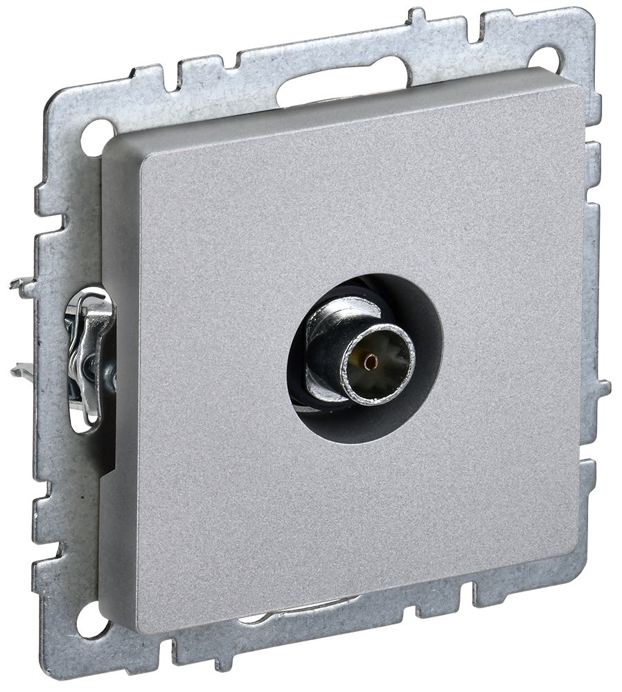 Изображение товара IEK BRITE BASE РТВ11-0-БрА - алюминиевая розетка TV, внутренний монтаж