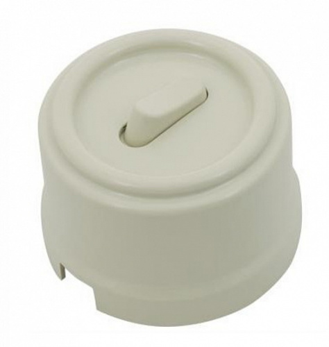 Изображение товара BIRONI Лизетта: 1-кл клавишный проходной выключатель, бежевый