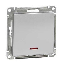 Изображение товара Systeme Electric Wessen 59 Матовый хром Выключатель 1-клавишный 10АХ с подсветкой