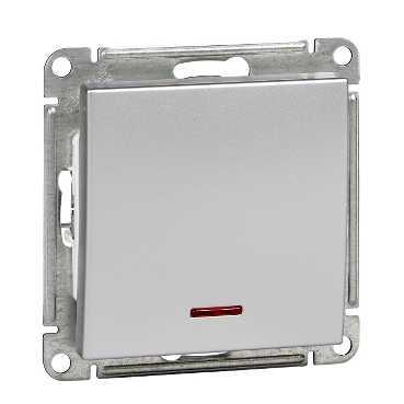 Изображение товара Systeme Electric Wessen 59 выключатель 1-клавишный с подсветкой матовый хром