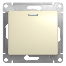 Изображение товара Systeme Electric Glossa Беж Переключатель 1-клавишный с подсветкой, сх.6а, 10АХ