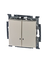 Изображение товара ABB BJB Basic 55 Беж Выключатель 2-клавишный с подсветкой