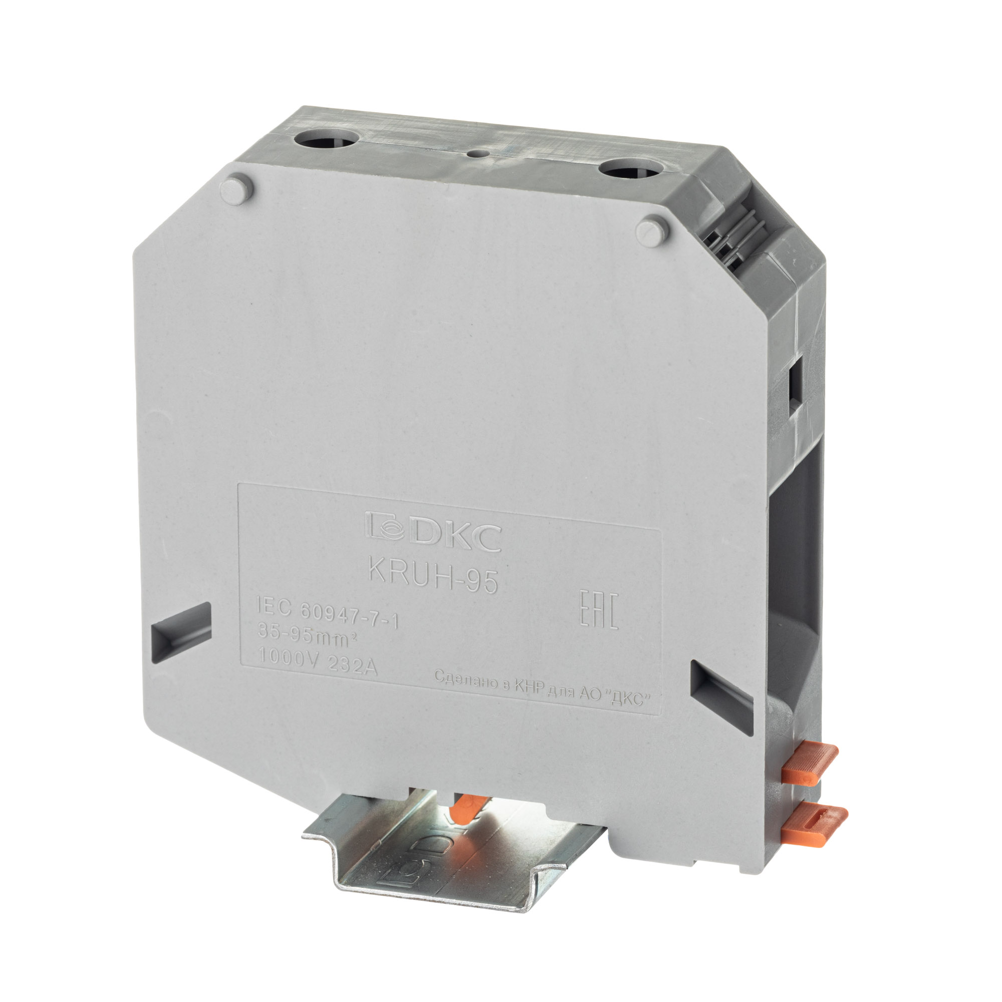 Изображение товара DKC Nuputuk Клемма проходная, винтовой зажим, 2 точки подключения,  95 кв.мм, серая