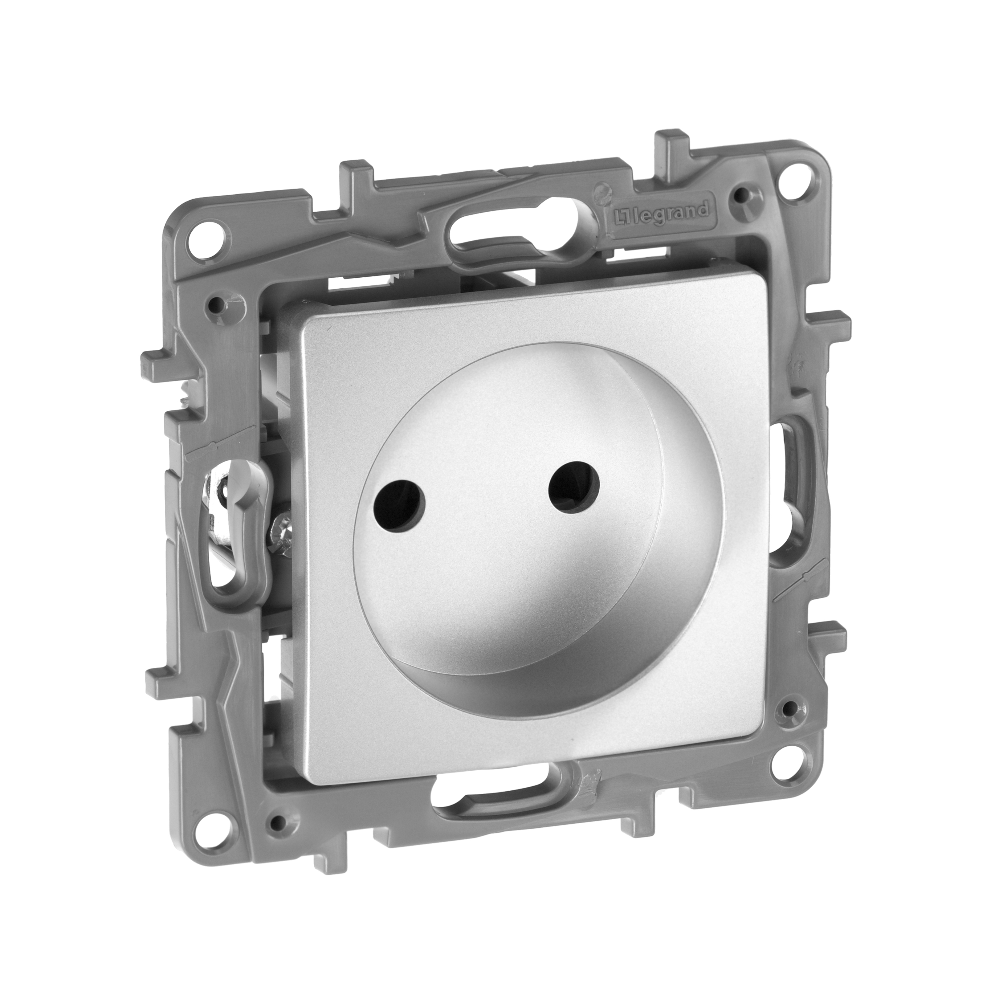 Изображение товара Legrand Etika Алюминий Розетка б/з со шторками, винтовые клеммы.