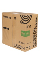 Изображение товара Wrline WR-UTP-4P-C5E-L-LSZH-GY Кабель витая пара, неэкранированный U/UTP, категория 5e, 4 пары (0.48 мм), одножильный, внутренний, LSZH, нг(A)-HF, сер