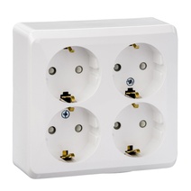 Изображение товара Systeme Electric Этюд наруж Бел Розетка 4-ая с/з со шторками