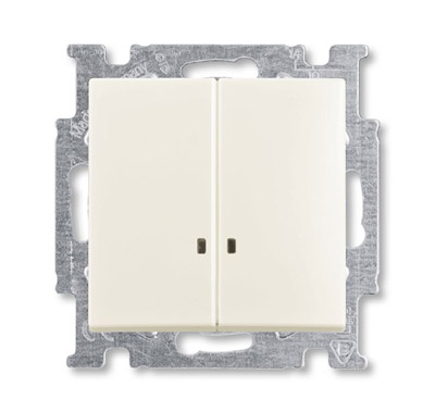 Изображение товара ABB BJB Basic 55 Шале (бел) Выключатель 2-клавишный с подсветкой