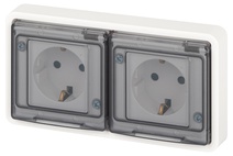 Изображение товара Эра Эксперт 11-2524-01 двойная розетка с шторками IP55 белая