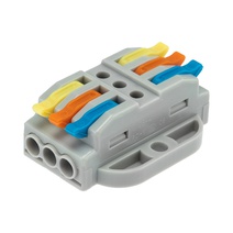 Изображение товара REXANT Соединительная клемма многоразовая проходная 3 полюса серая (0,08-4 мм²) с монтажной площадкой.