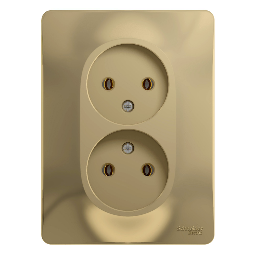 Изображение товара Systeme Electric Glossa Титан Розетка 2-я б/з (в сборе с рамкой)