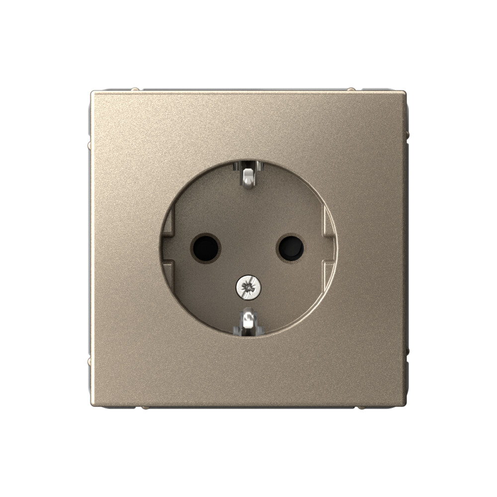 Изображение товара Systeme Electric ArtGallery Шампань Розетка с заземлением со шторками, 16А, механизм