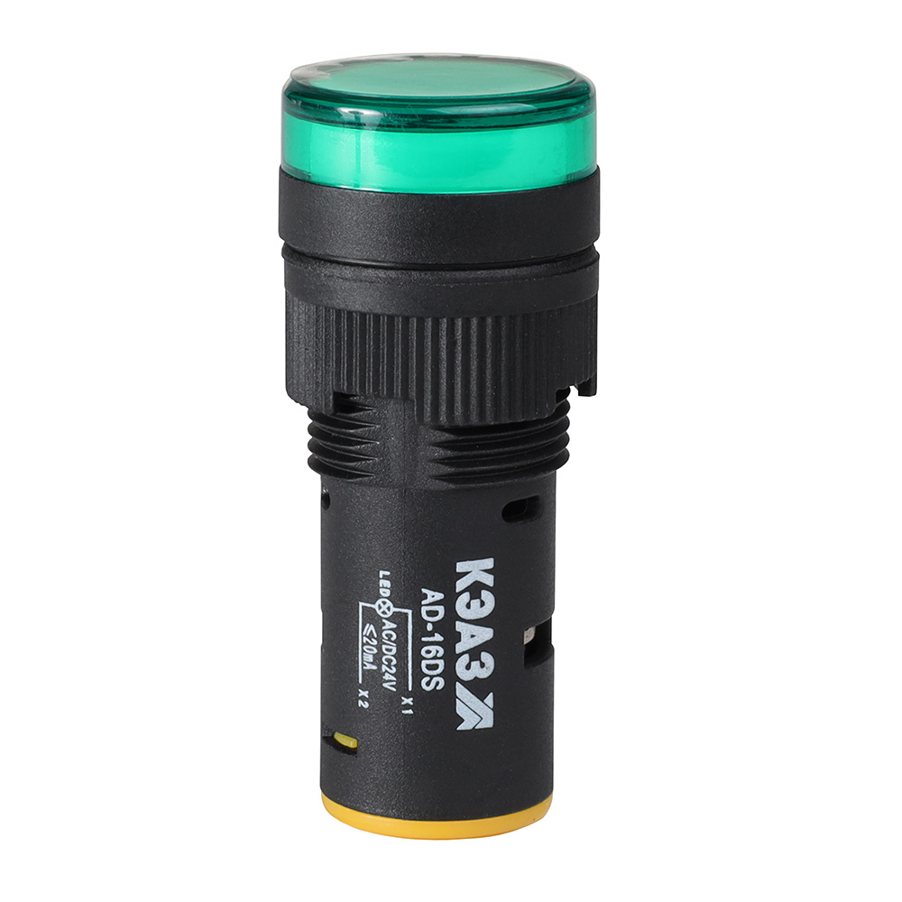 Изображение товара КЭАЗ Лампа AD16DS(LED) матрица D16мм зеленый 220В DC.