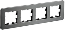 Изображение товара IEK BRITE DECOR Титан металл. скругл.угол Рамка 4-м РУ-4-1-Бр RE