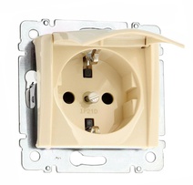 Изображение товара Legrand DIY Valena Крем Розетка 1-ая с/з с крышкой.