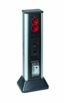 Изображение товара Simon Connect Алюминий/Графит Миниколонна 1-сторонняя на 4 Cima-модуля, 601х71,5(125)х109,5(164)мм