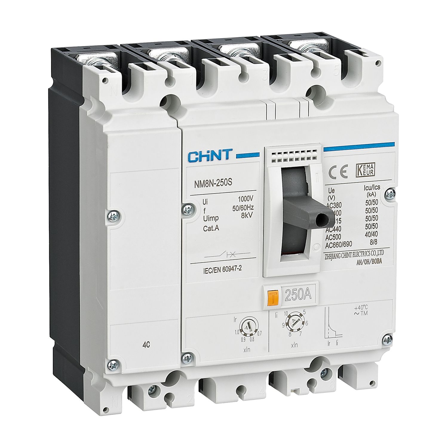 Изображение товара CHINT Авт. выкл. NM8N-125Q TM 4P 63А 70кА с рег. термомаг. расцепителем (R)