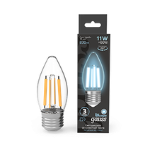 Изображение товара Gauss Лампа Filament Свеча 11W 830lm 4100К Е27 LED 1/10/50