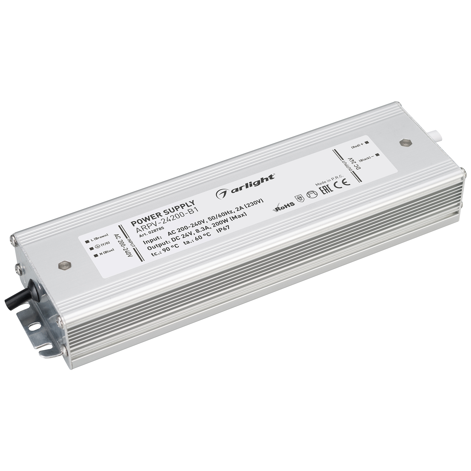 Изображение товара Arlight Блок питания ARPV-24200-B1 (24V, 8,3A, 200W) (IP67 Металл, 3 года)