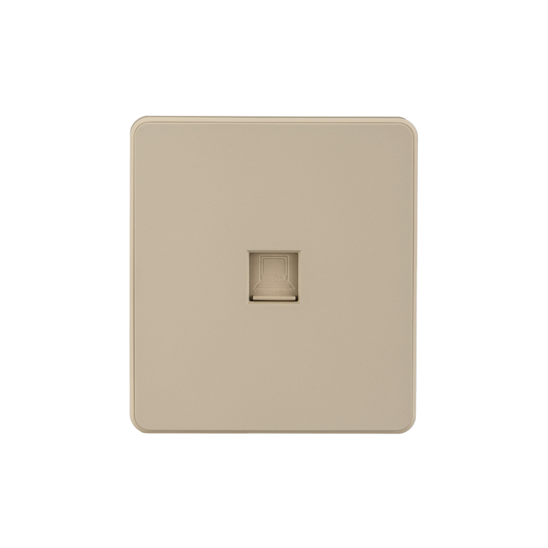 Изображение товара KRANZ ROUND Розетка компьютерная RJ45 кат6 с/у шелк, с 1-пост. рамкой