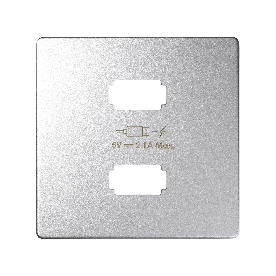 Изображение товара Simon 82 Detail Алюминий Накладка для зарядного устройства 2*USB