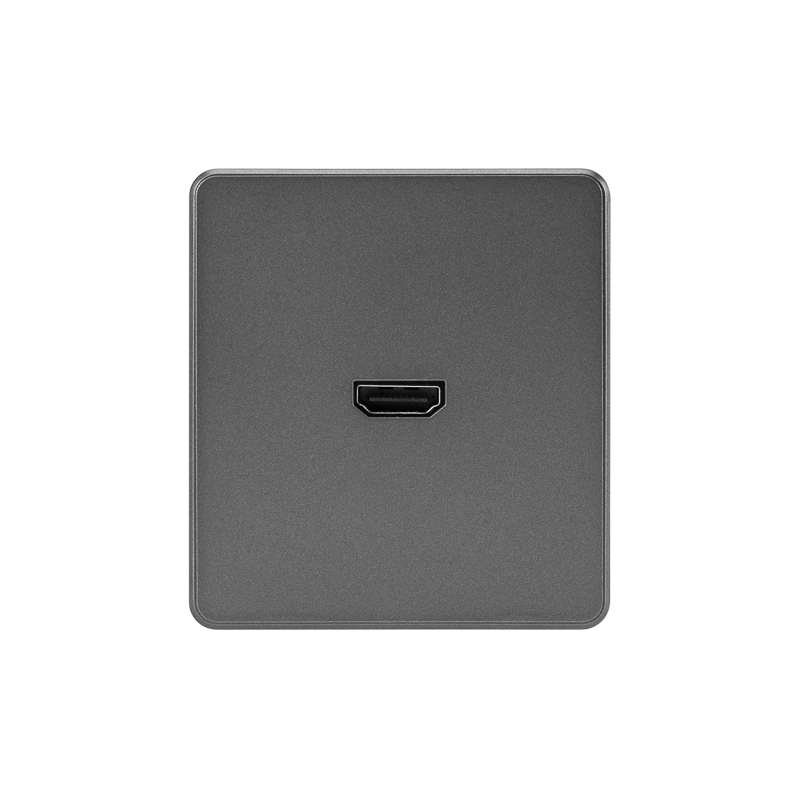 Изображение товара KRANZ ROUND Розетка HDMI с/у титан , с 1-пост. рамкой