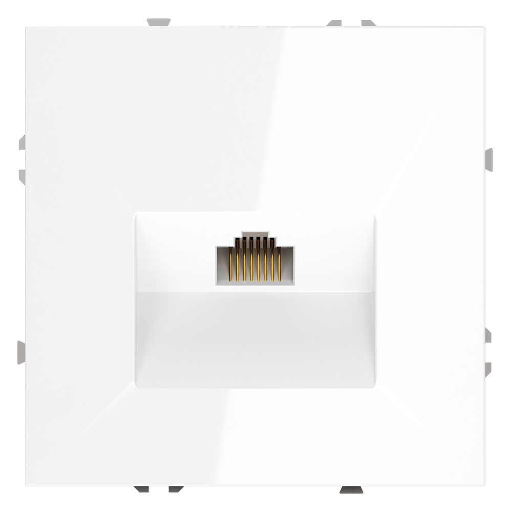 Изображение товара Компьютерная розетка Voltum S70 RJ45 Cat. 6 белая глянцевая Изображение товара Компьютерная розетка Voltum S70 RJ45 Cat. 6 белая глянцевая