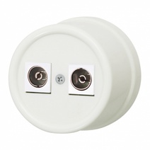 Изображение товара BIRONI Лизетта Пластик Слоновая кость Розетка телевизионная двойная, оконечная