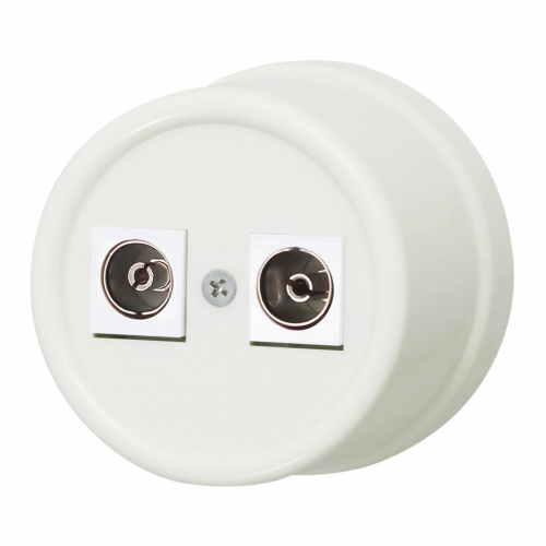 Изображение товара BIRONI Лизетта Пластик Слоновая кость Розетка телевизионная двойная, оконечная
