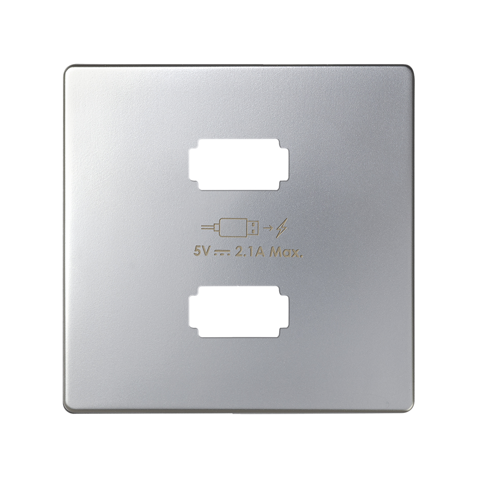 Изображение товара Накладка Simon 82 Detail для зарядного устройства 2*USB из алюминия