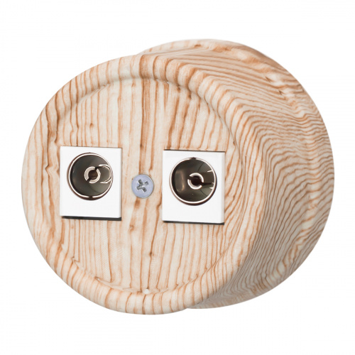 Изображение товара Розетка Bironi Лизетта Пластик Карельская сосна двойная оконечная
