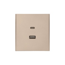 Изображение товара KRANZ STRONG Розетка USB-A+Type-C 3А с функцией быстрой зарядки шелк, с 1-пост. рамкой