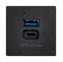 Изображение товара Simon K45 Connect Зарядное устройство USB A+C 5В 4.2A 230В~ цвета графит