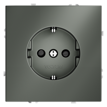 Изображение товара Voltum S70 Титан Розетка с/з со шторками