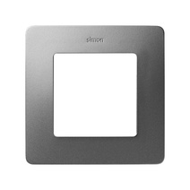 Изображение товара Simon S82 Detail Рамка на 1 пост цвета матовый титан с основанием черного цвета