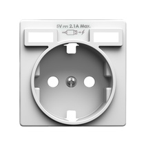 Изображение товара Simon 82 Concept Белый матовый Накладка для розетки Schuko с зарядным устройством 2хUSB