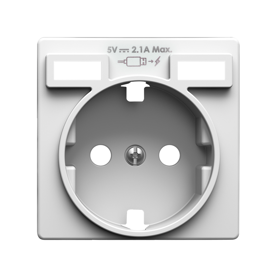 Изображение товара Simon 82 Concept Белый матовый Накладка для розетки Schuko с зарядным устройством 2хUSB