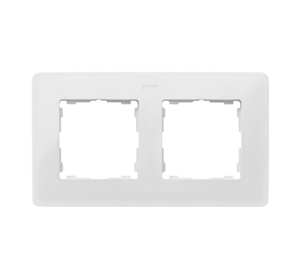 Изображение товара Simon S82 Detail Рамка на 2 поста матового белого цвета с основанием белого цвета