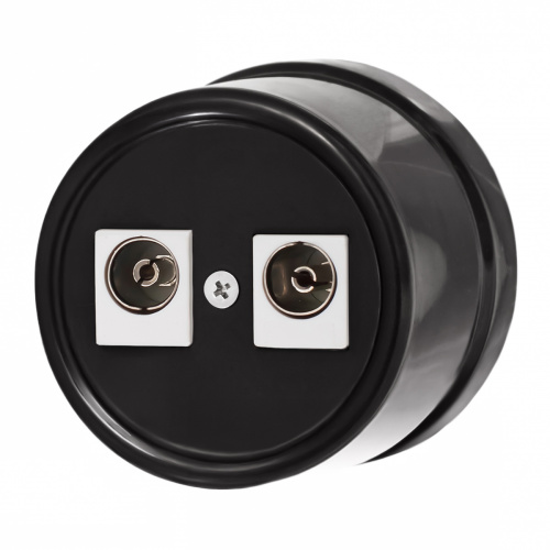 Изображение товара BIRONI Лизетта Пластик Черный Розетка телевизионная двойная, оконечная